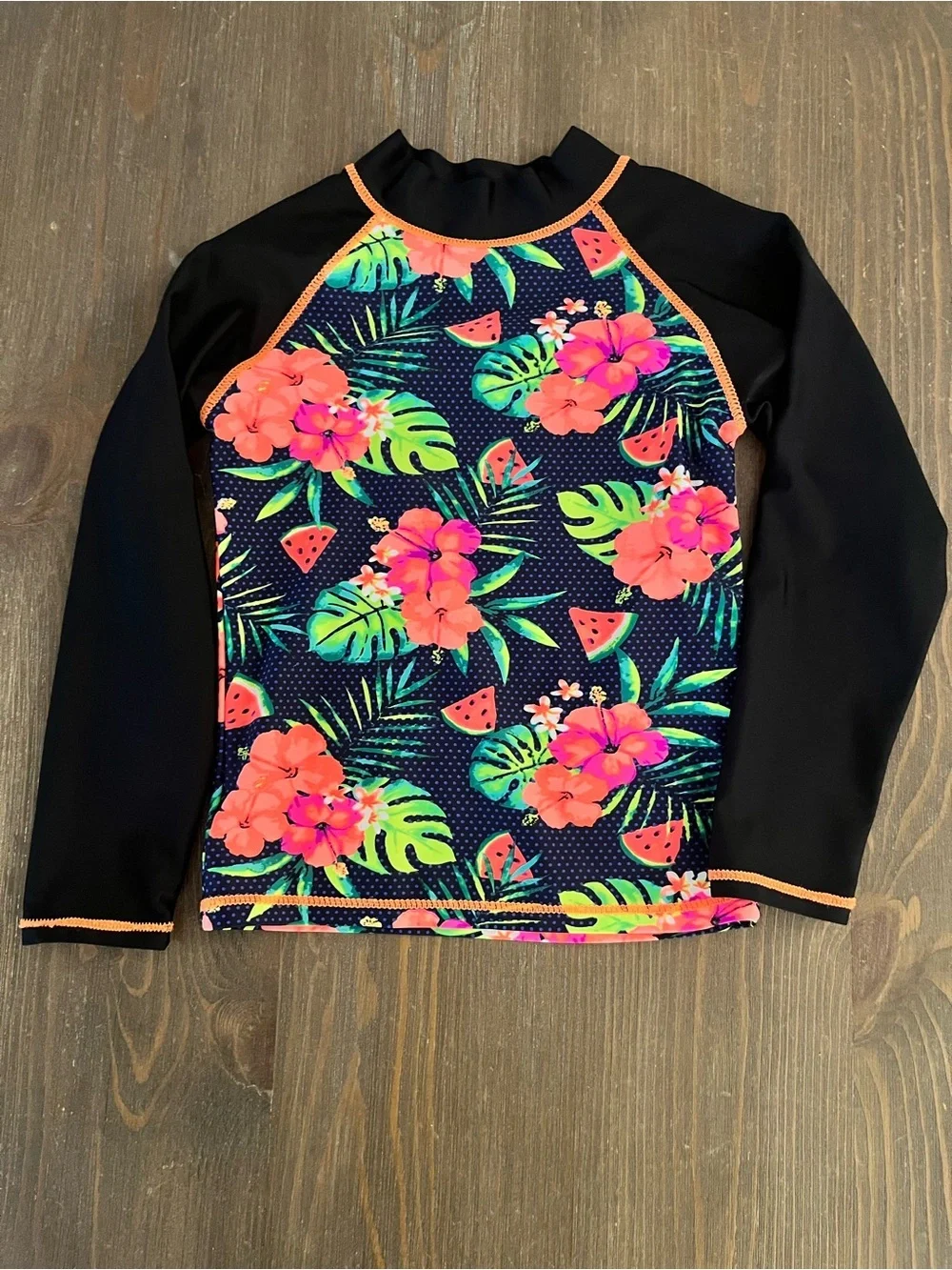BAOHULU Girls Two-Piece Long Sleeve Rash Guard Swimsuit Set Size 8 (8 ANS)